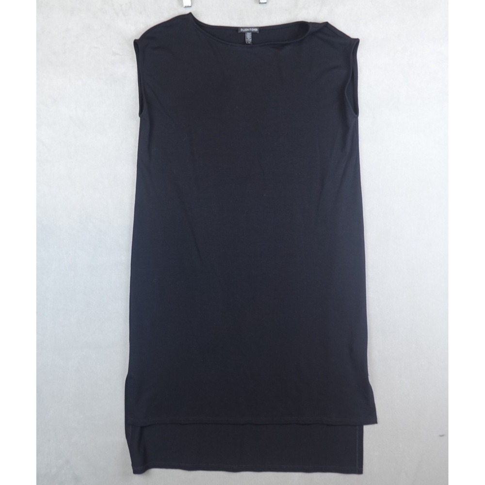 Eileen Fisher Dress Sleeveless Tunic Black Size Small
